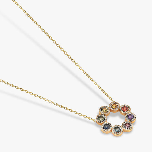 Eternal Spectrum 18 Ayar Altın Safir ve Pırlanta Kolye