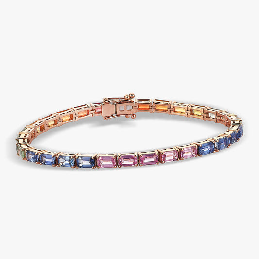 Aurora 18 Ayar Rose Altın Safir Bileklik