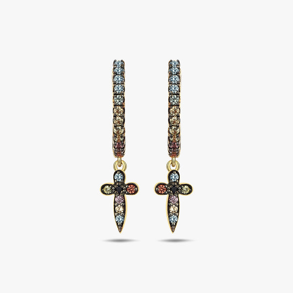 Celeste 18 Ayar Altın Safir Küpe