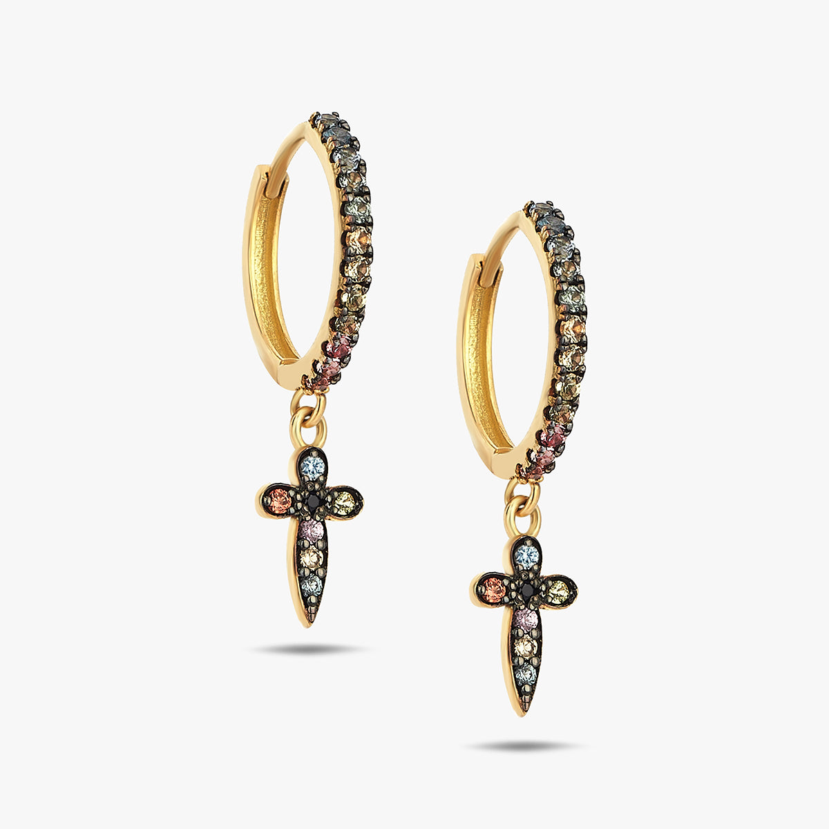 Celeste 18 Ayar Altın Safir Küpe