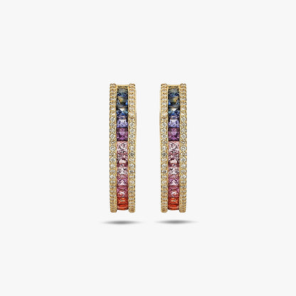 Spectrum Glow 18 Ayar Altın Safir ve Pırlanta Halka Küpe