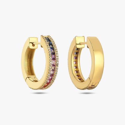 Spectrum Glow 18 Ayar Altın Safir ve Pırlanta Halka Küpe